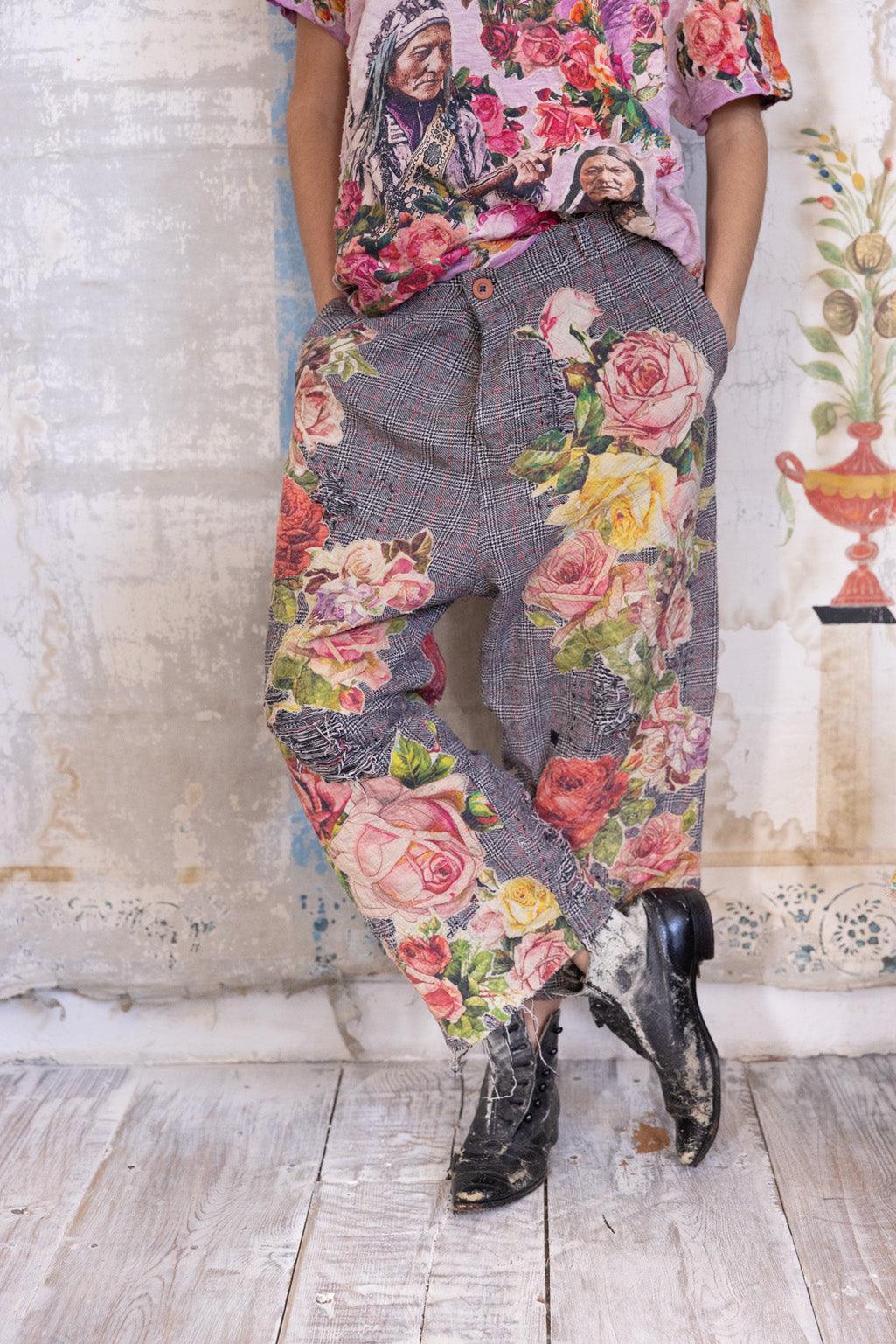 Appliqué Flower Miner Pants - Image 4
