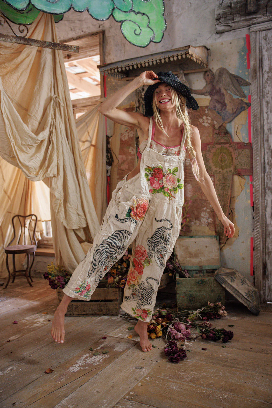 Birch Floral Love Overalls - Image 4