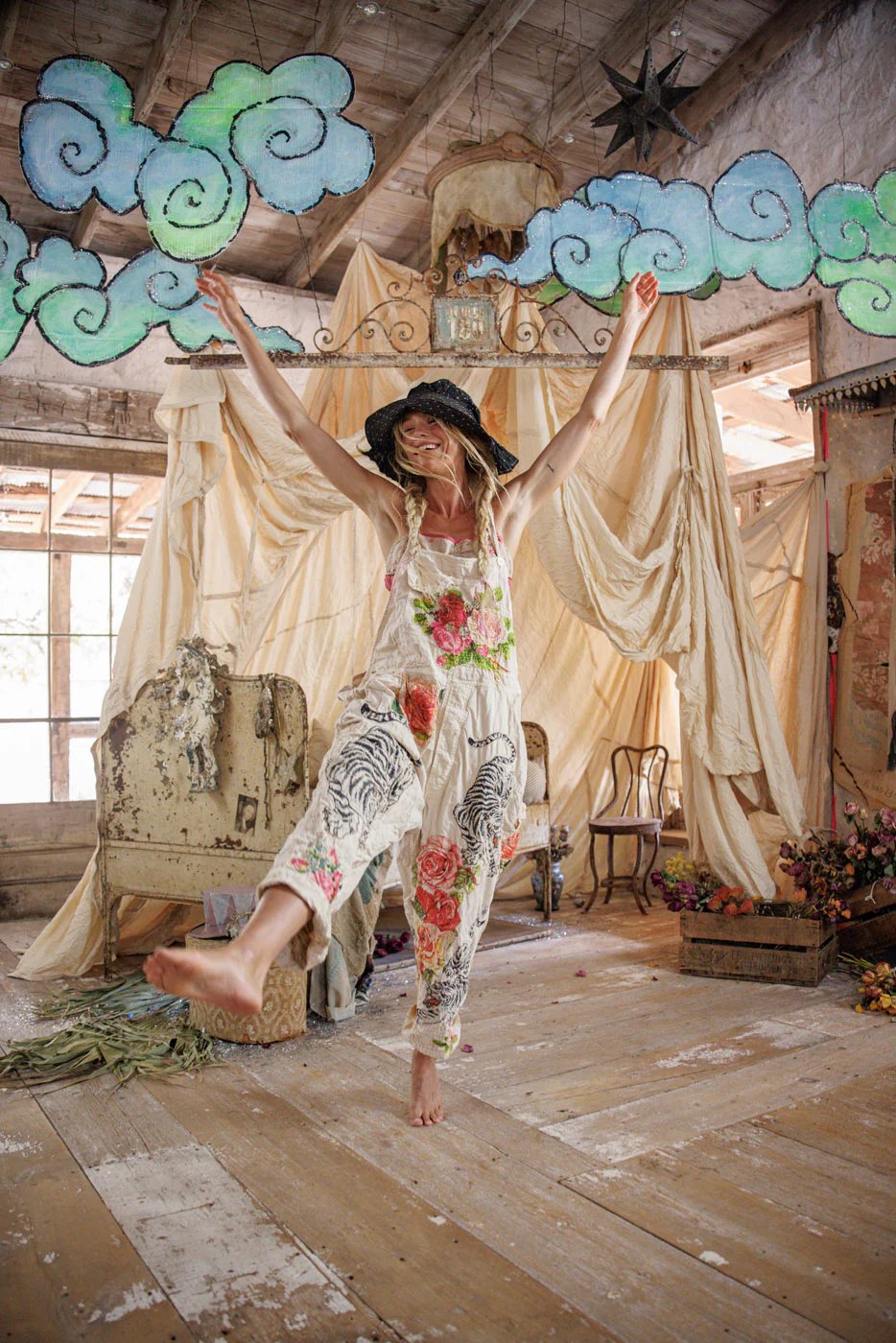 Birch Floral Love Overalls - Image 6