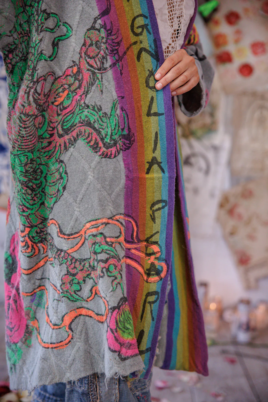 Cable Knit Graphics Kimono - Image 9