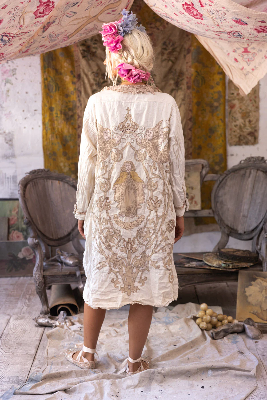 Leola Embroidered Smock Coat - Image 5