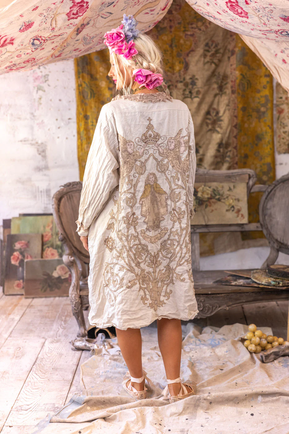 Leola Embroidered Smock Coat - Image 8