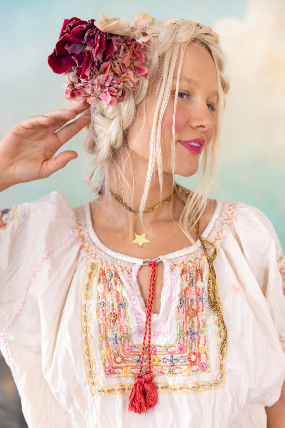 Embroidered Chrissy Folk Blouse - Image 2