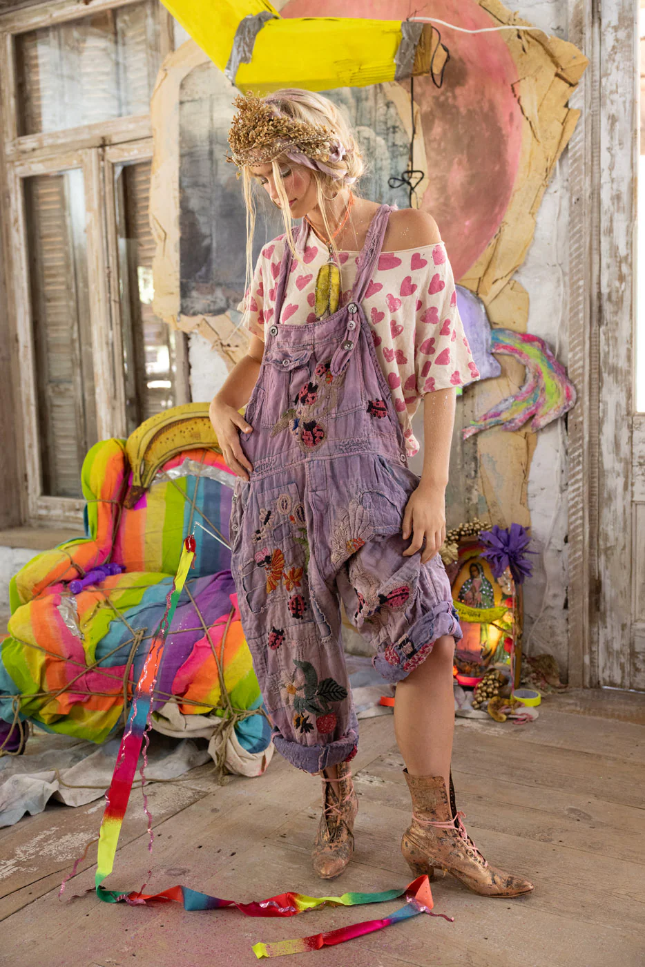 Embroidered Love Overalls - Image 2