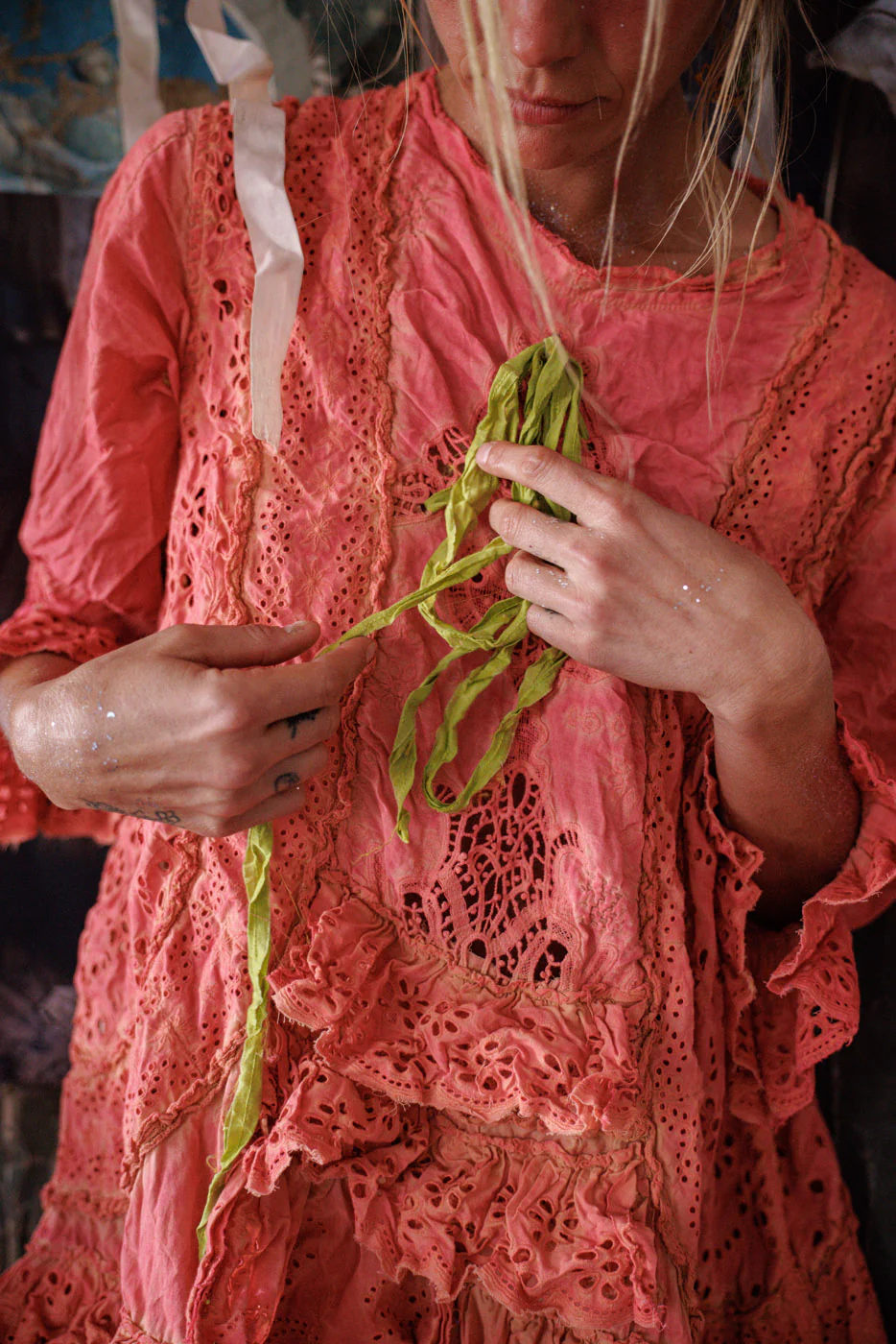 Eyelet Carmen Ruffle Dress - Image 3