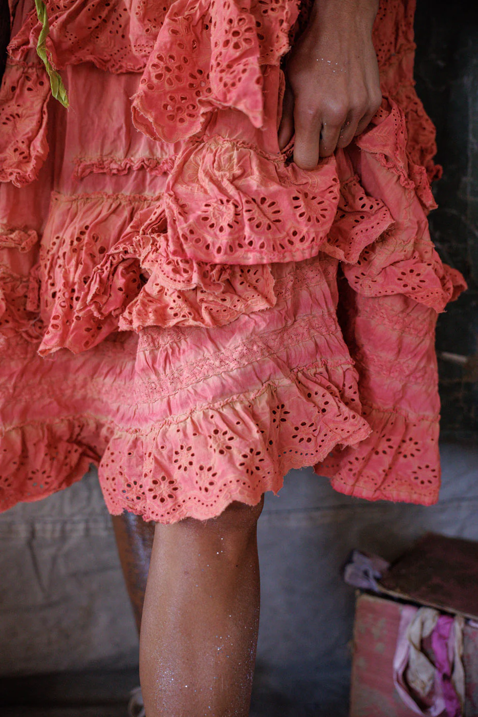 Eyelet Carmen Ruffle Dress - Image 4