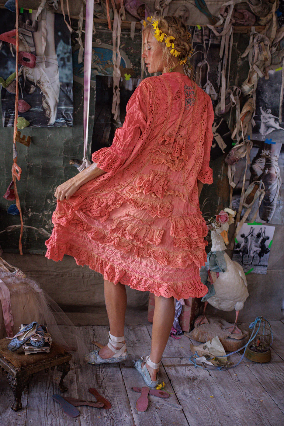 Eyelet Carmen Ruffle Dress - Image 5