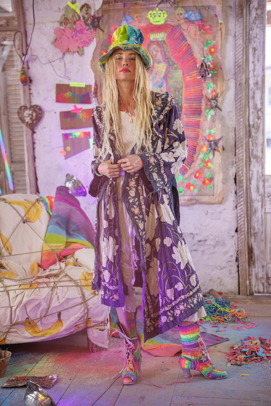 Floral Appliqué Danji Kimono - Image 2