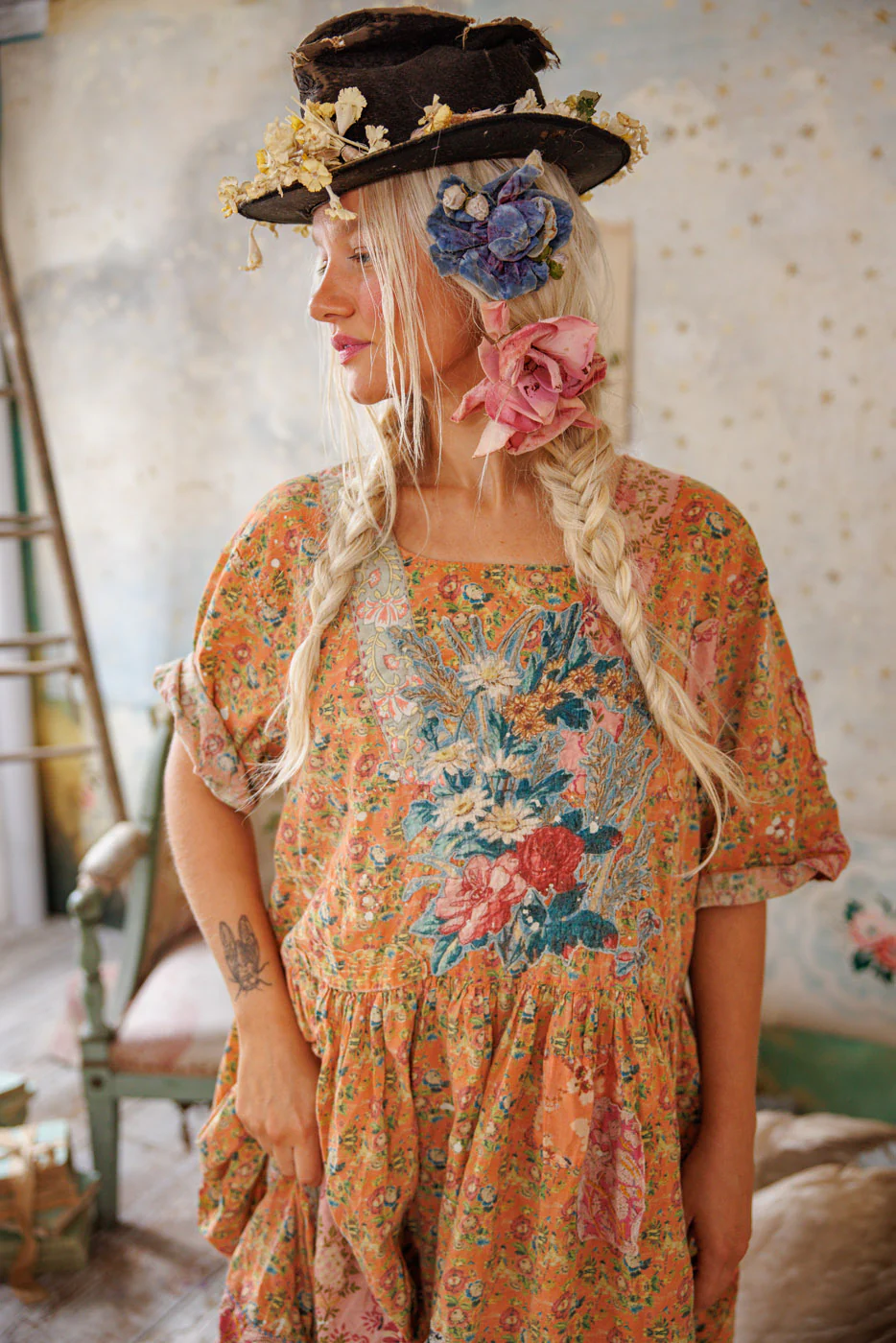 Floral Appliqué Taigi Dress - Image 4