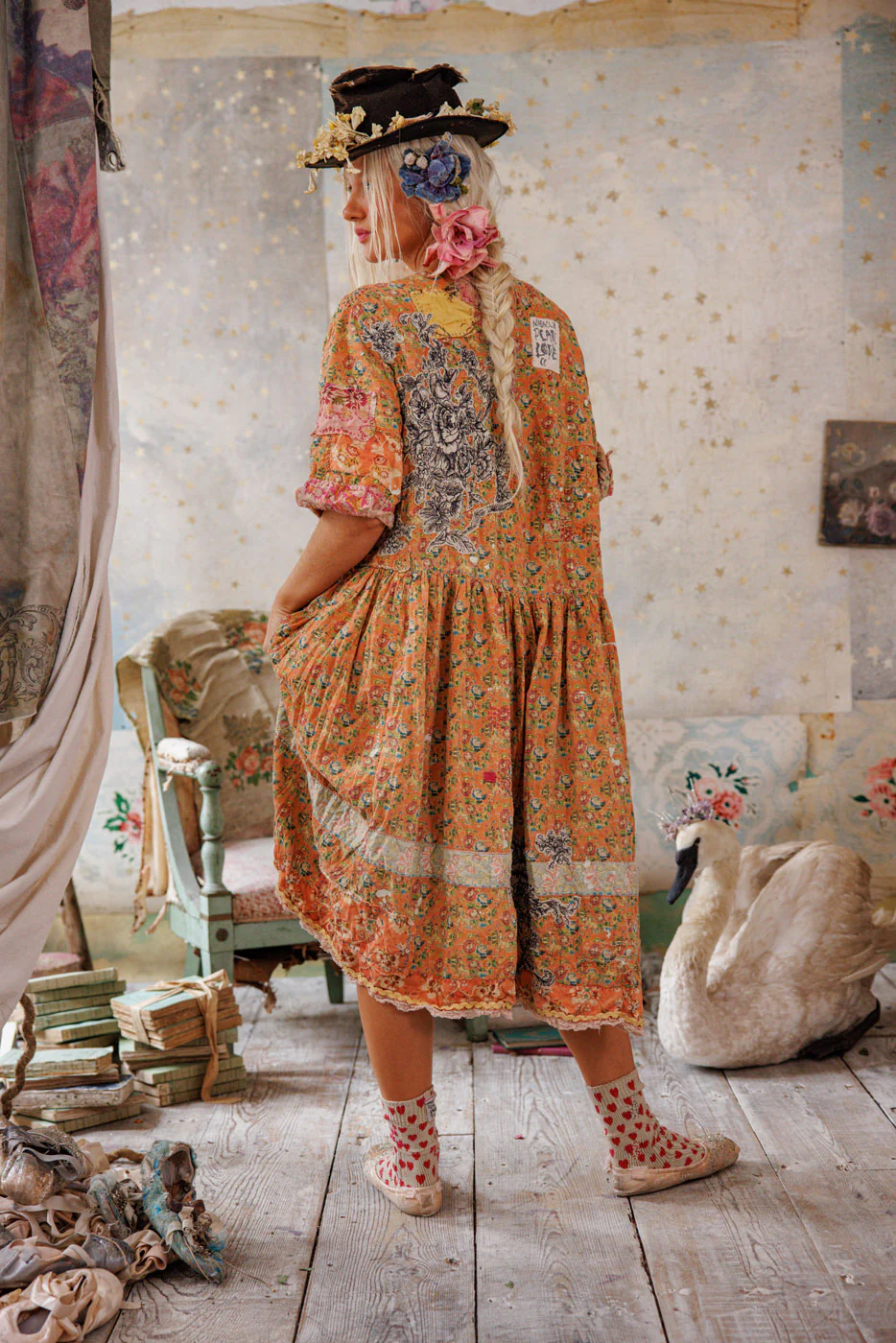 Floral Appliqué Taigi Dress - Image 6