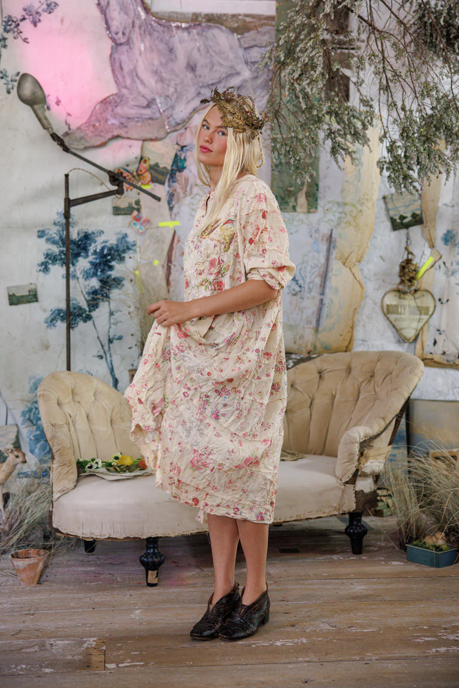 Floral Patchwork Prairie Dress - Image 3