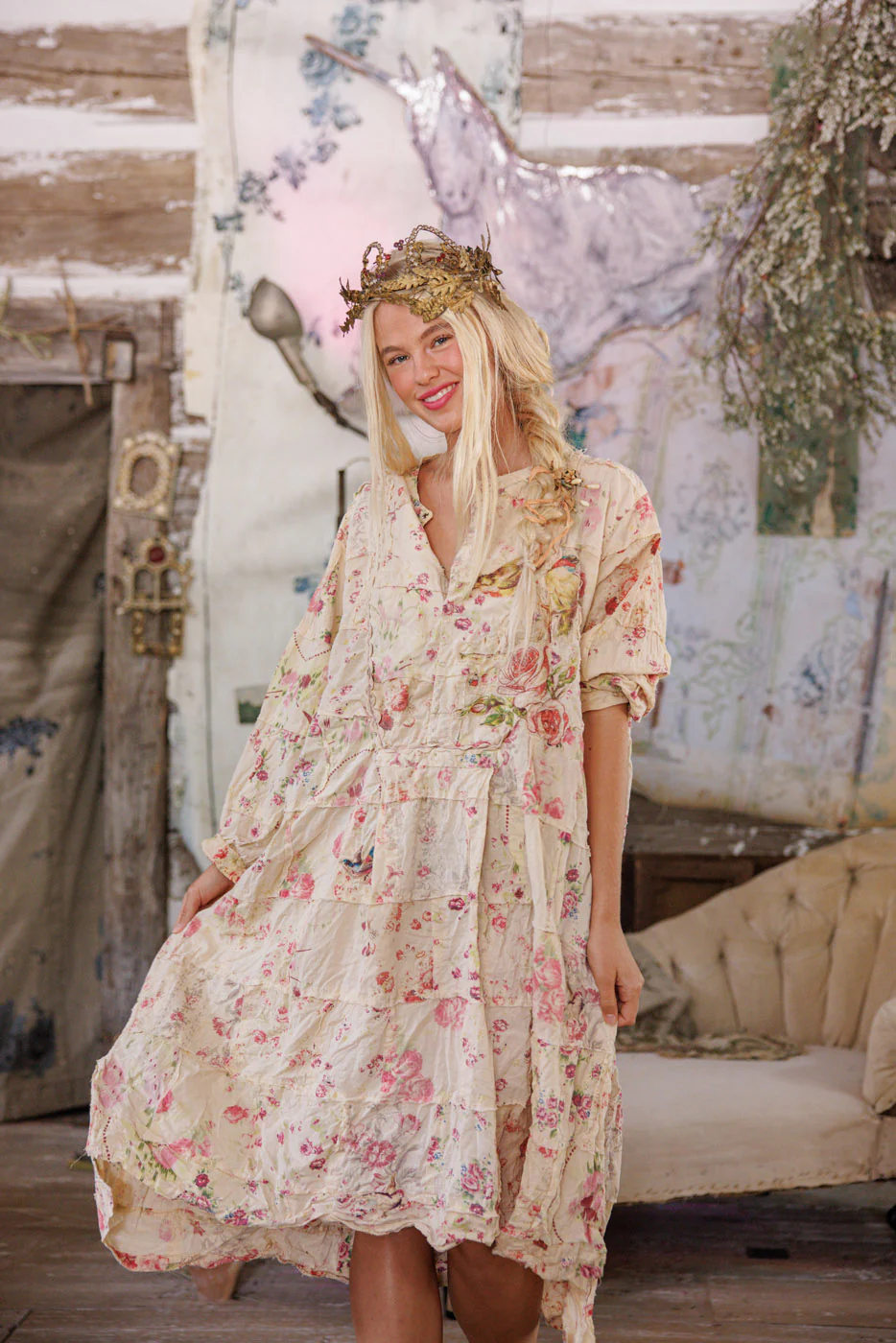 Floral Patchwork Prairie Dress - Image 8