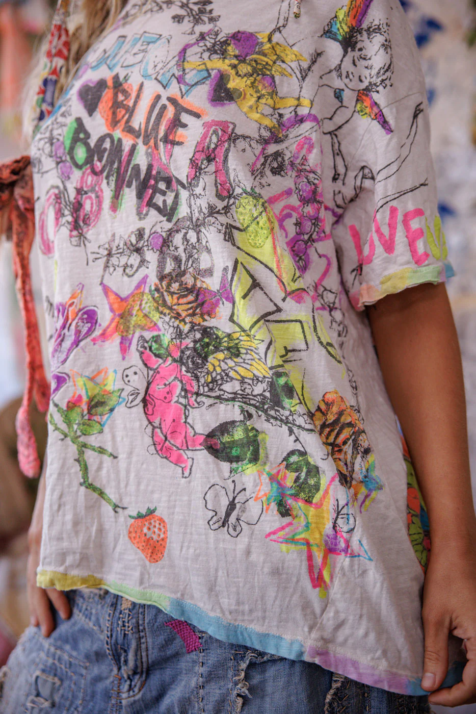 Neon Bluebonnet Graffiti Tee - Image 5