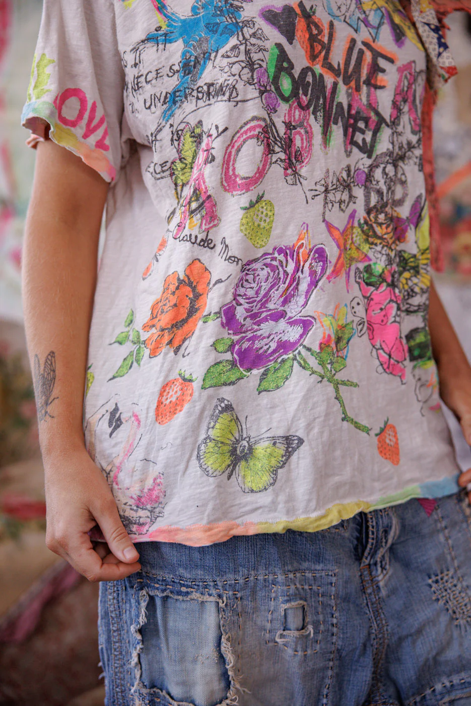 Neon Bluebonnet Graffiti Tee - Image 6