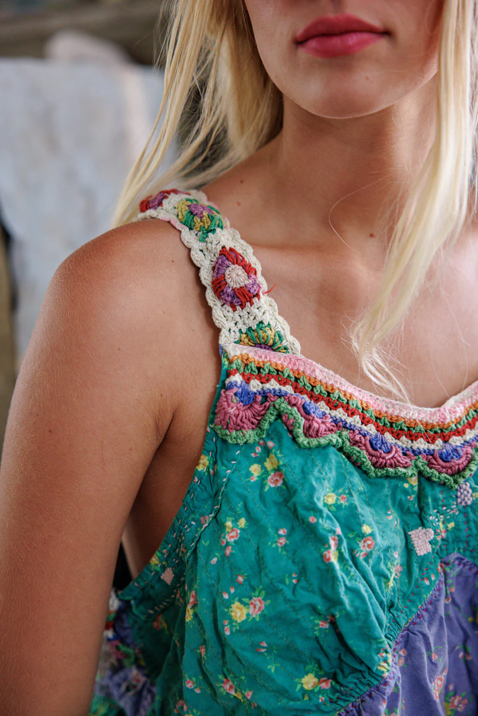 Olive Crochet Ruffle Cami - Image 4