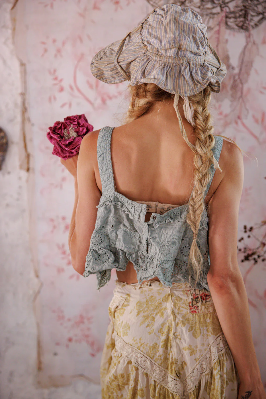 Olive Eyelet Ruffle Cami - Image 3