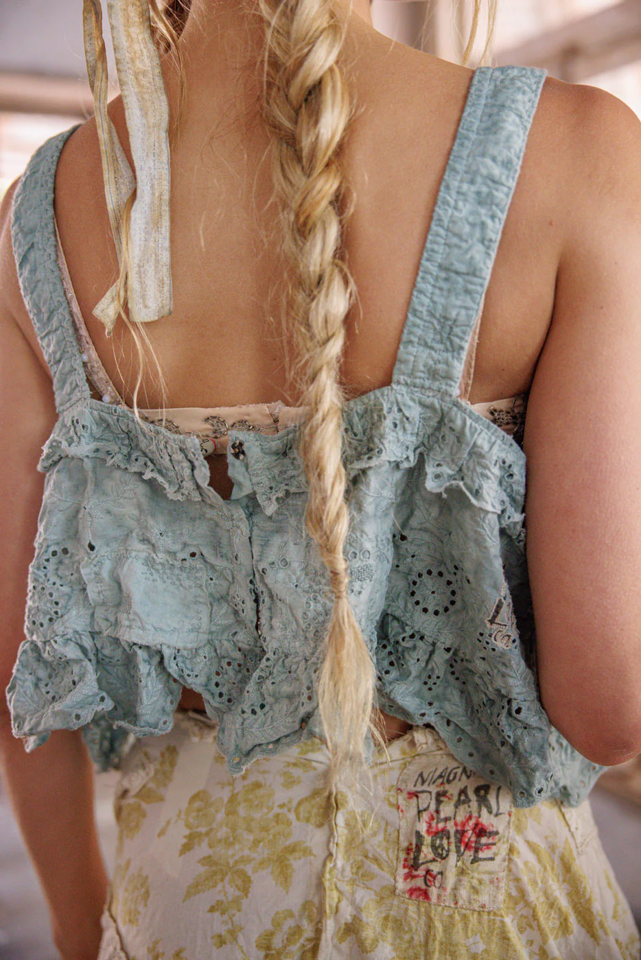Olive Eyelet Ruffle Cami - Image 4