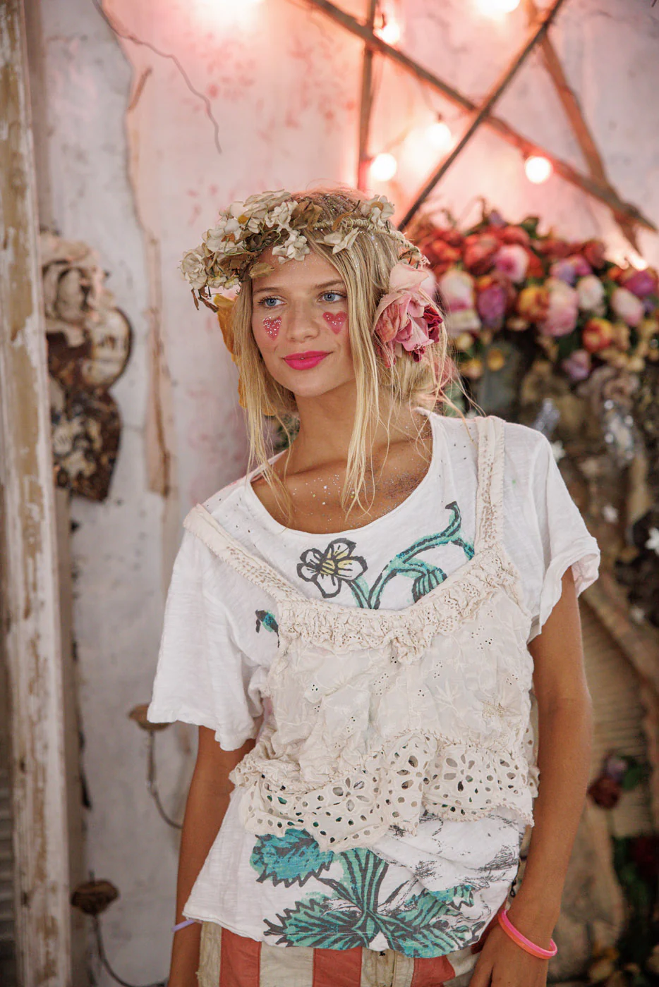 Olive Eyelet Ruffle Cami - Image 3