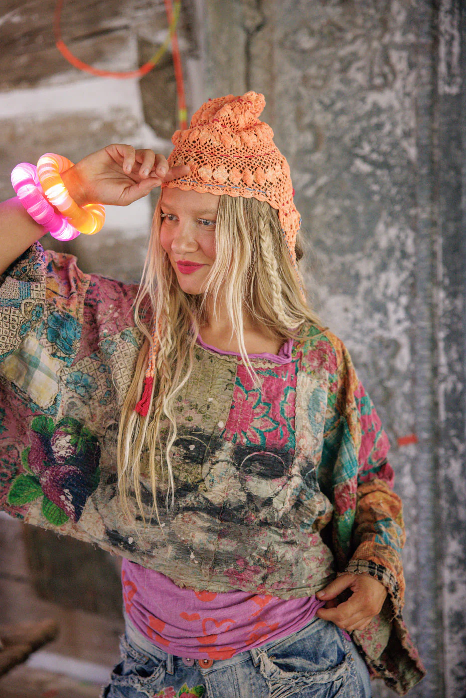 Quilted Bapu Poncho Top