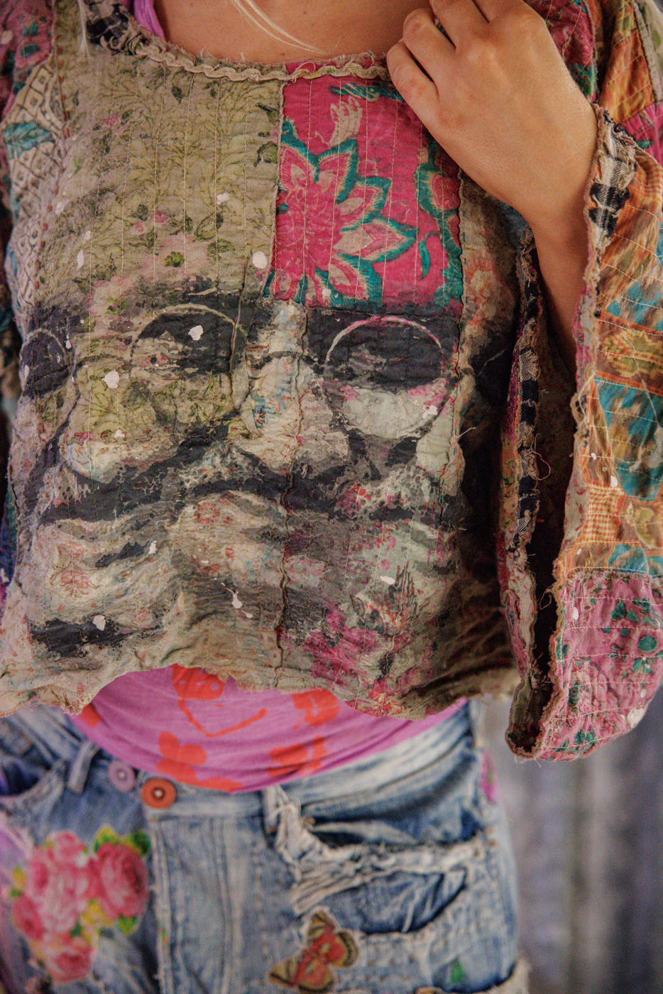 Quilted Bapu Poncho Top - Image 2