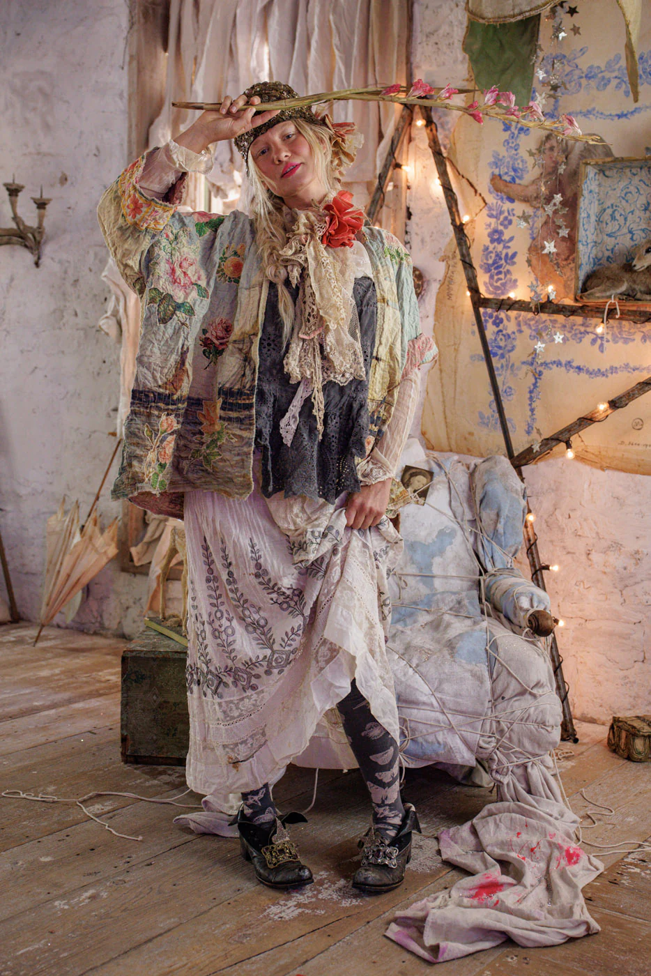 Quilted Ocean Rose Kimono