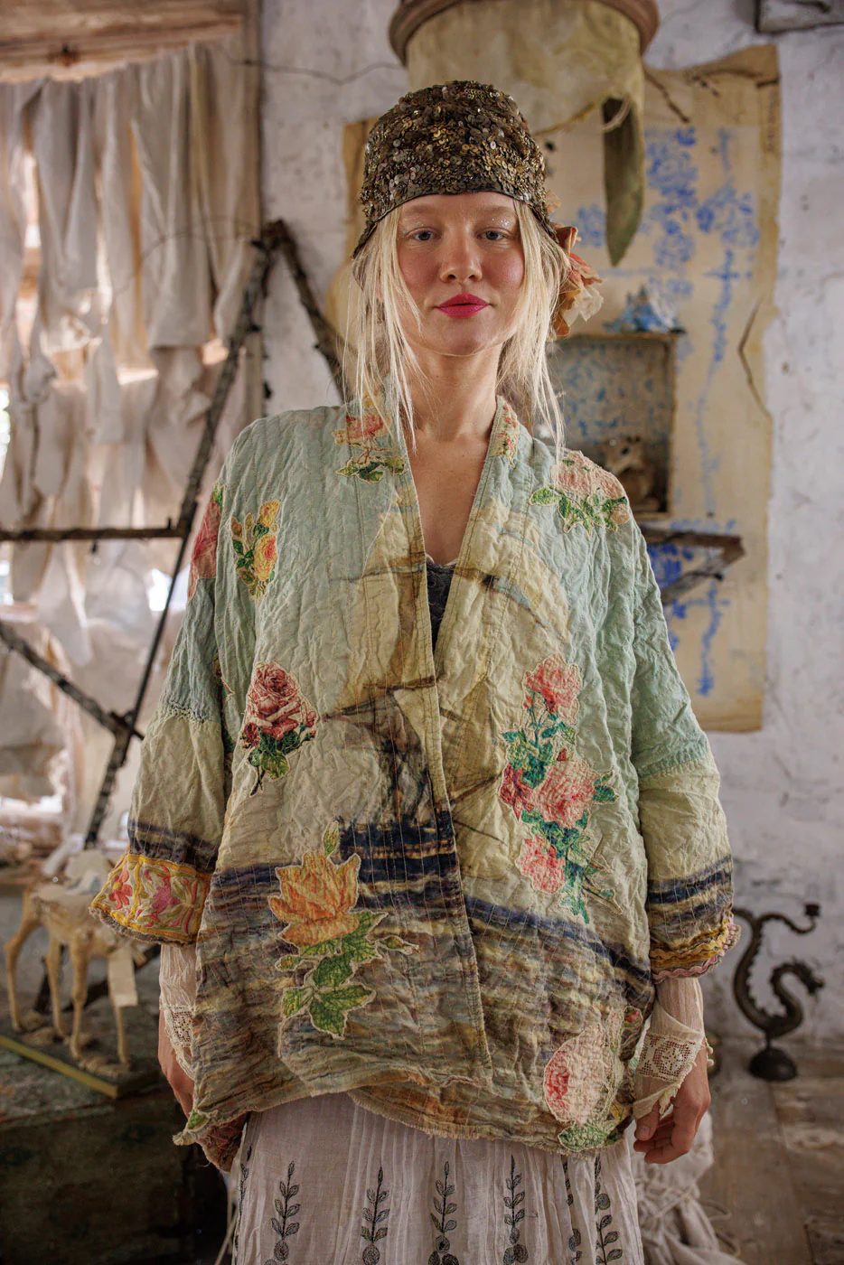 Quilted Ocean Rose Kimono - Image 3