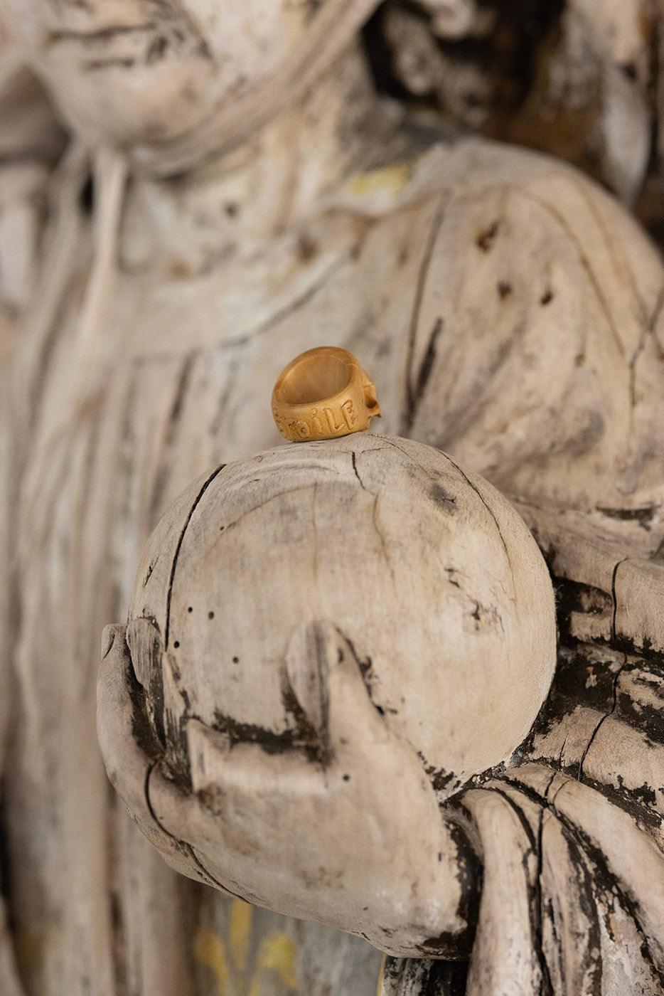 Sandalwood Skull Scarf Slide - Image 4