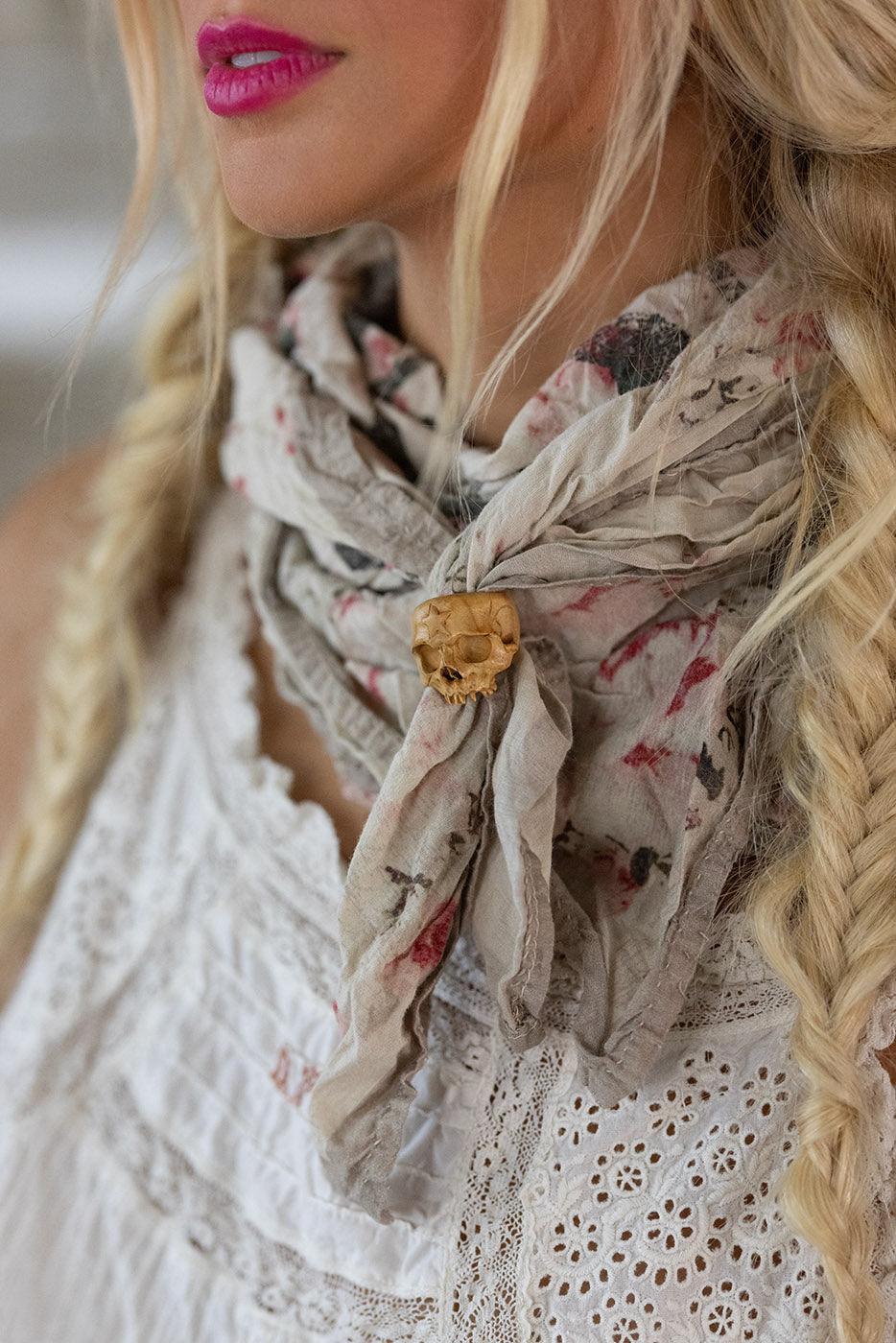 Sandalwood Skull Scarf Slide - Image 7
