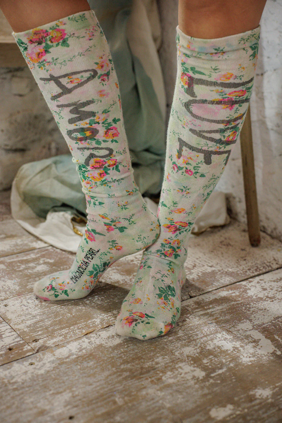 Tie Dye Love Amor OTK Socks - Image 2