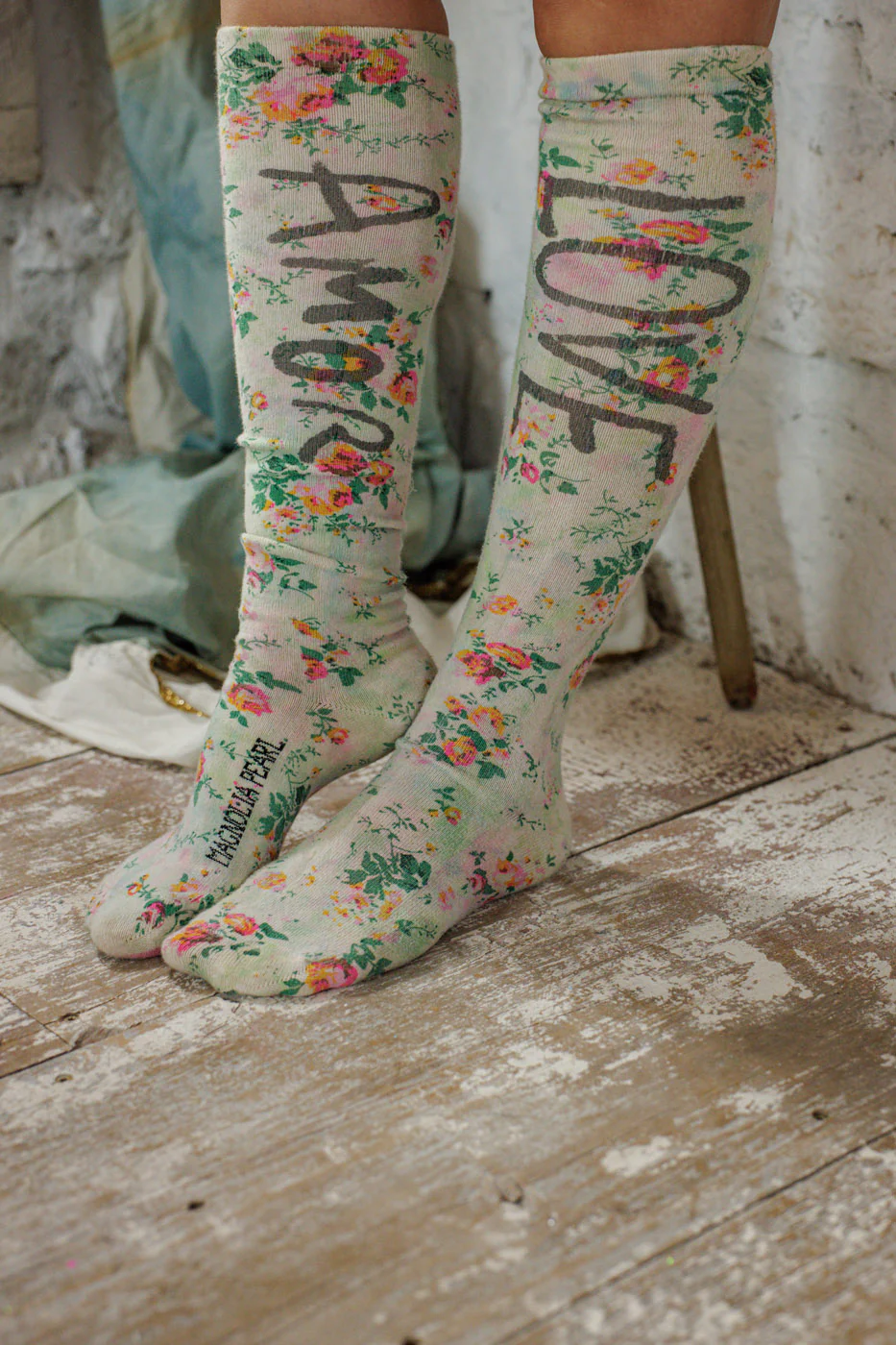 Tie Dye Love Amor OTK Socks - Image 3